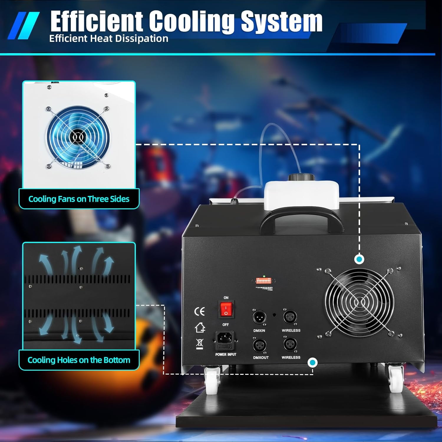 3000w Low Lying Smoke Fog Machine Dmx Dj Stage Fogger Effect with Remote Control Fogger Dry Ice Effect Smoke Machine Ice Fogger for Halloween,Dj Clubs,Stage Shows,40000cu.ff/min