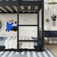 thumbnail image 4 of Leumius Twin over Twin over Twin Size Triple Bed Frame with Ladders and Guardrails,Detachable Bunk Bed for Boys Girls Black, 4 of 9