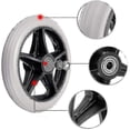 thumbnail image 3 of 2 Pcs Roues en Caoutchouc de Remplacement pour Fauteuil Roulant 6 Pouces Roulettes Antidérapantes pour Aide à la Mobilité, 3 of 4