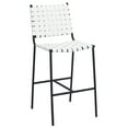 thumbnail image 7 of SAFAVIEH Olenna Coastal Woven Counter Stool, White/Black (17.8 in. W x 21.5 in. D x 39.8 in. H), 7 of 7