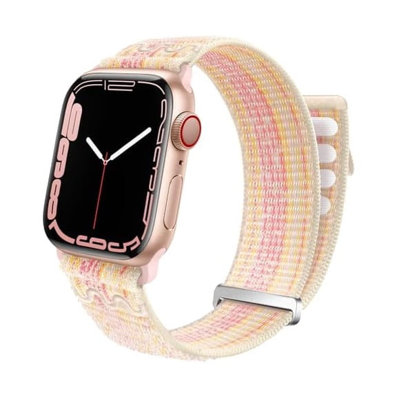Sport Loop Nylon Band Compatible with Apple Watch Band 38mm 40mm 41mm 42mm 44mm 45mm 49mm Ultra 2 iWatch Series 9 8 7 6 SE 5 4 3 2 1 Strap, Fit for iPhone Watch Band Women Men Stretchy