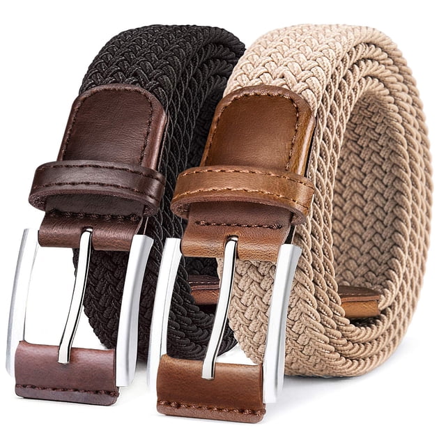 Cinturón Belt BULLIANT para hombre, paquete de 2, elástico y trenzado