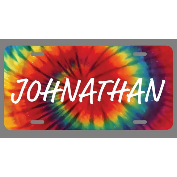 Johnathan Name Tie Dye Style License Plate Tag Vanity Novelty Metal | UV Printed Metal | 6-Inches By 12-Inches | Car Truck RV Trailer Wall Shop Man Cave | NP1751