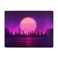 thumbnail image 3 of DouZhe Cyberpunk City Night Landscape Pattern Area Rugs Non-Slip Machine Washable Floor Mat, Sunset Skyline Style Carpet Doormat, 63x48 inches, 3 of 6