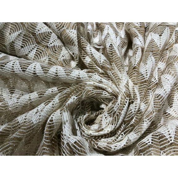 Jute x Cotton knitted lace net fabric 44" wide [15873]