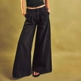 thumbnail image 2 of LLYwey High Waisted Wide Leg Pants For Women Fashion Women Button Casual Loose Solid Trousers Pockets Zipper Long Pants Track Pants Female Long Pant Style H1172 Black L, 2 of 8