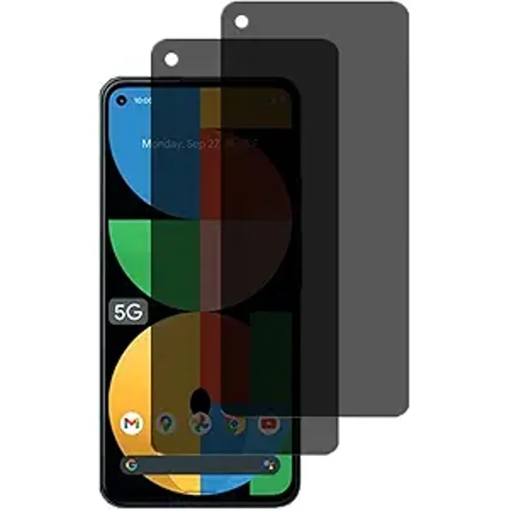 VIESUP 2PACK Screen Protector Compatible with Google Pixel 5a 5G Anti-spy , Easy Installation Anti-Scratch Privacy Tempered Glass Screen Protector