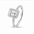 thumbnail image 2 of Silvago Jewelry Emerald Cut Moissanite Ring - 2.24 Ct Engagement Ring in 14K White Gold Plated - Anniversary Gift Jewelry - Eternity Ring for Women, 2 of 3