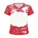 thumbnail image 3 of ICHUANYI ClearanceWomen's Tops Women's Fashion Casual Loose Blouse Tiy-dye Printing V Neck T-Shirt Blouse Print Tee(Red, XL) ICHUANYI WER20232080506366, 3 of 5