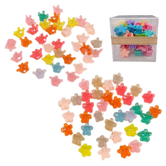 Pinces à Cheveux pour Enfants : 72 Pcs Pince à Mâchoire Décorative Mini pour Filles