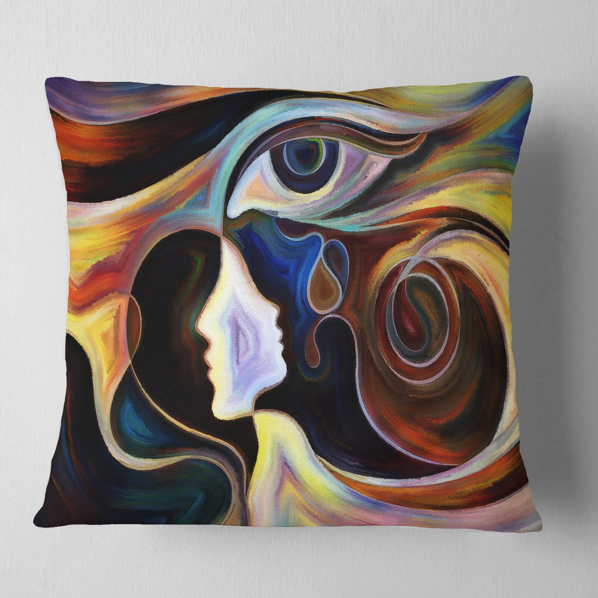 Designart Colorful Intuition - Abstract Throw Pillow - 18x18