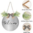thumbnail image 2 of Coolnut Silver Texture (2) Front Door Round, Hanging Welcome Sign, Front Door for Home, Farmhouse, Porch, Wall Hanging, Outdoor Home Decor, 2 of 7