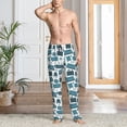 thumbnail image 5 of Uemuo Modern Furniture Pattern Men's Wide Leg Palazzo Lounge Pants with Pockets Light Weight Loose Comfy Casual Pajama Pants-Small, 5 of 9