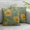 thumbnail image 3 of COMIO  Floral Throw Pillow Cushion Case, Continuous Pattern with Cartoonish Calendula Flowers, Decorative Square Accent Pillow Cover,  Pale Teal Orange, 3 of 5