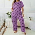 thumbnail image 4 of WCJM Nightgown Women's Plus Size 2 Piece Pajama Set Printed Short Sleeve T Shirt and Pants Pj Set Sets, 4 of 7
