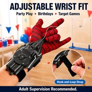 Tigozz Web Shooter Wrist Toy for Kids, USB Rechargeable Rope Launcher with Suction Cup, Auto Reel, Glove and Accessories for Role Play, Black
