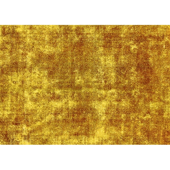 Ahgly Company Indoor Rectangle Abstract Yellow Modern Area Rugs, 3' x 5'