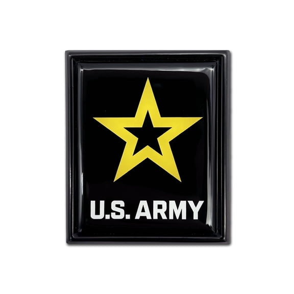 Elektroplate Officially Licensed U.S. Army Star Black All Metal Chrome Emblem for Cars, Trucks, and All Auto - Universal Fit at 3.2" x 2.65" - All Weather