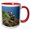 Red/White, variant on 3drose, Canada, Newfoundland, Elliston. Atlantic Puffins on Cliff Ledge, 11oz Two-tone Red Mug