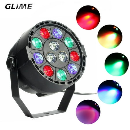 Self Contained Strobe - LED Stage Light. GLIME 12W DMX-512 RGBW Voice / Self-strobe Mode Stage Light Par Light Stage Light