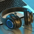 thumbnail image 5 of Bdday Wireless Bluetooth Headphones Over Ear With RGB Light And Mic 8 Hours Long Standby Life Foldable Headset, 5 of 7