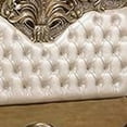 thumbnail image 3 of Benjara Eastern King Bed with Intricately Carving and Button Tufting,Gold and Brown, 3 of 5