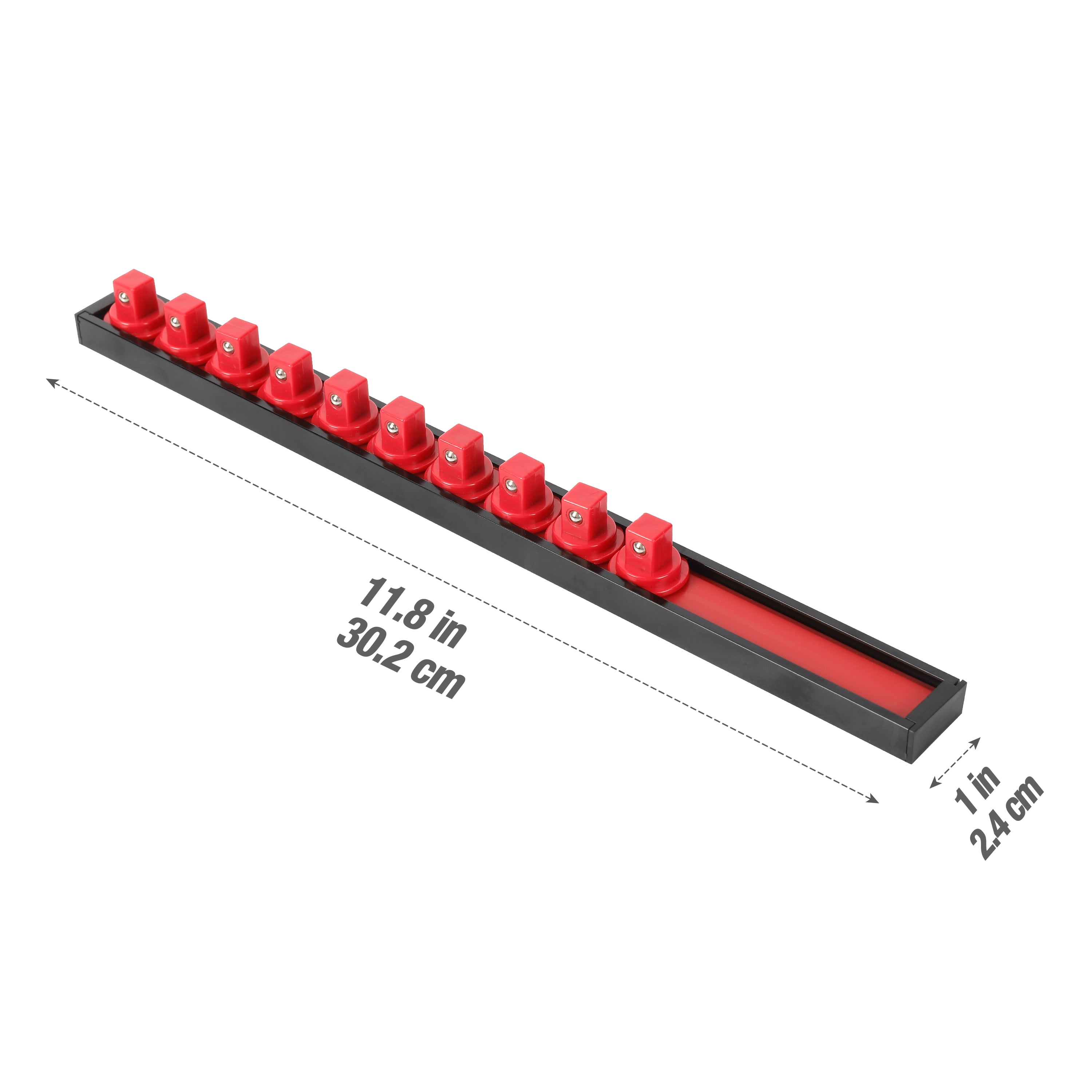 Hyper Tough 3/8-inch Drive Socket Rail Organizer, Red
