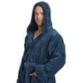 thumbnail image 5 of Arusa Int. Men's Hooded Sateen Touch Fleece Bathrobe Turkish Soft Plush Robe Camel XXL, 5 of 5