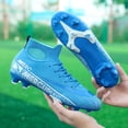 thumbnail image 4 of Botas de fútbol transpirables para hombres y mujeres, zapatos de fútbol Unisex, entrenamiento de hierba, deporte profesional, estudiantes de alta calidad, superventas, nuevo, 4 of 5