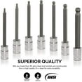 thumbnail image 2 of Neiko 10072A 3/8-Inch Drive Extra Long Allen Hex Bit Socket Set, SAE, 1/8-Inch - 3/8-Inch | S2 and Cr-V Steel, 7-Piece Set, 2 of 4