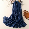 thumbnail image 2 of SWSMCLT Women's Pashmina Scarves & Wraps Lightweight Silky Thin Summer Scarf Basic Solid Soft Shawl Casual Pashmina Navy One Size, 2 of 4