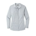 thumbnail image 3 of Port Authority LW645 Ladies Pincheck Easy Care Shirt, Gusty Grey/ White, L, 3 of 4