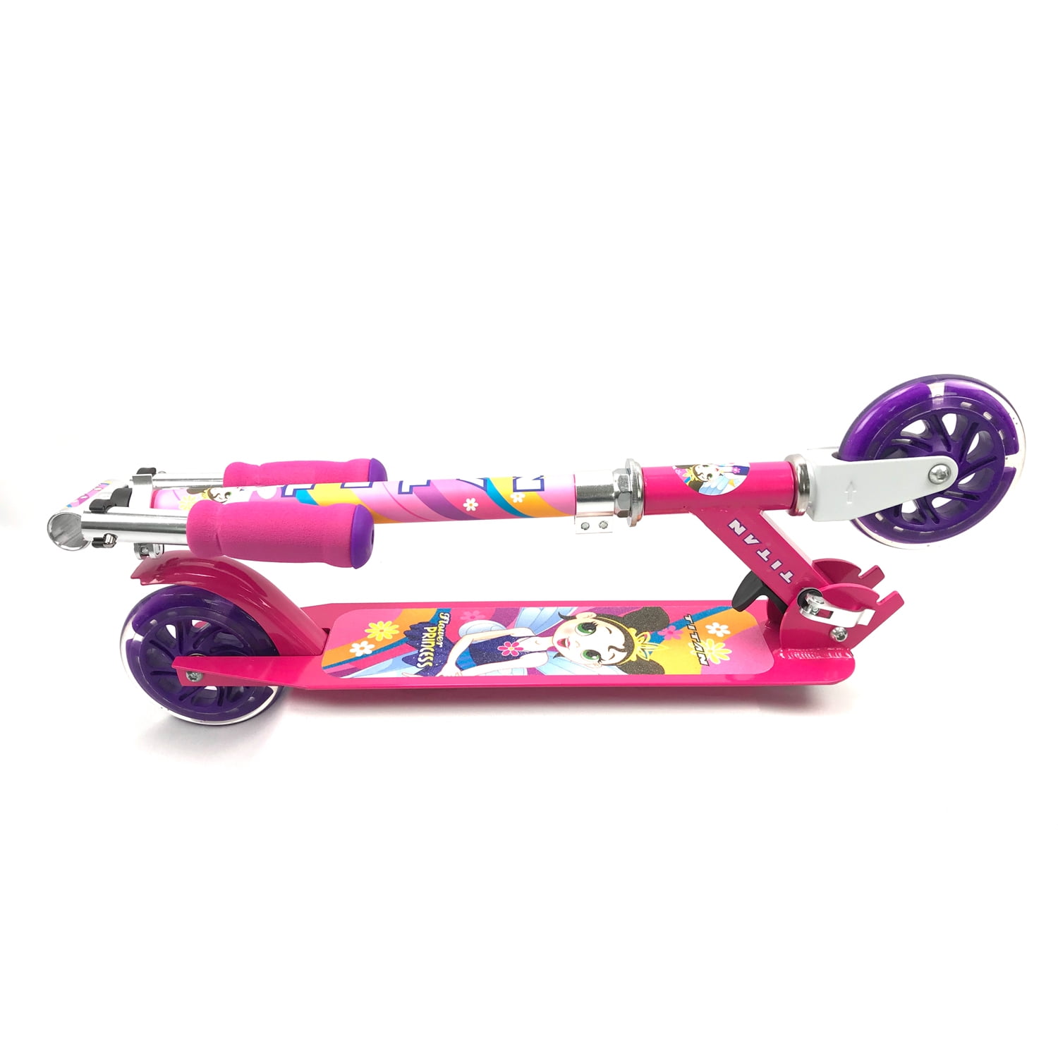 TITAN Flower Princess Folding Aluminum Girls Folding Kickscooter 