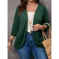 thumbnail image 3 of Cuteduck Women's Plus Size Cardigan 3/4 Sleeve Casual Open Front Light Cardigan 1X-4X, 3 of 8