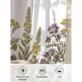 thumbnail image 6 of Sheer Curtains 84 Inches Long 2 Panels Set for Living Room, Watercolor Flowers Semi Sheer Curtains for Windows, Vintage Country Floral Leaves Spring Voile Window Treatments Rod Pocket Curtain, 6 of 7