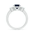 thumbnail image 2 of ANGARA Natural 1.6 ct Blue Sapphire and Diamond Three Stone Engagement Ring in 14K White Gold for Women (Size-7mm) | September Birthstone, Anniversary, Jewelry Gift for Women | Natural Sapphire Ring, 2 of 11