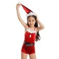 thumbnail image 3 of inhzoy Kids Girls Christmas Elf Leotard Jumpsuit with Hat Santa Helper Xmas Dress-Up Red 12, 3 of 9