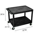 thumbnail image 3 of Mobile Black Presentation Av Utility Cart With 2 Shelf Storage Cabinet, 4, 3 of 4