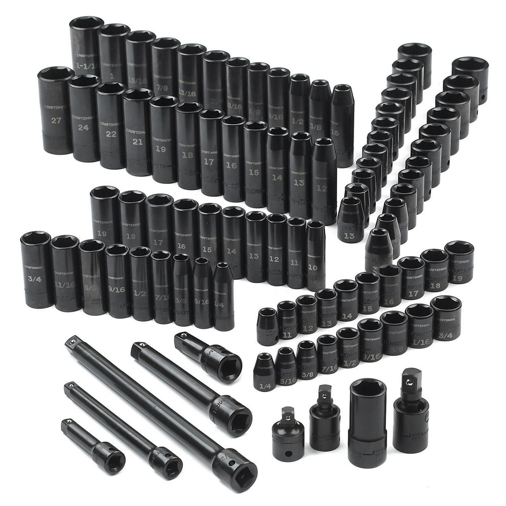 Craftsman Impact Socket Set with Extension Bars 95 pc. 3/8 in. & 1/2 in