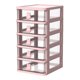 thumbnail image 1 of Caja de almacenamiento de plástico con cajón, organizador de escritorio, transparente, multicapa, con asas de conejo, suministros de oficina, 1 of 8