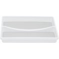 thumbnail image 2 of White Multi-Purpose Home Organization Tray with 2 Spacious Compartments - 9x12, Stackable, Rubber-Lined Plastic with Soft Grip Lining and Non-Slip Feet by Home Basics, 2 of 3