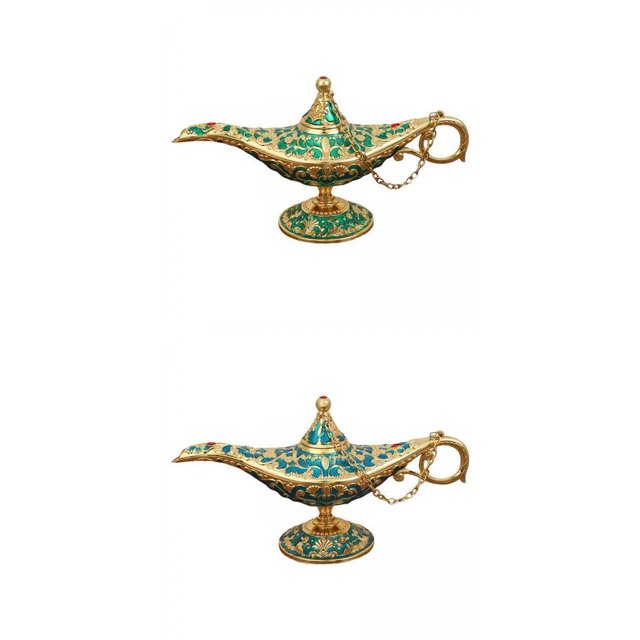 Lámpara clásica, de la lámpara clásica Deseando artesanías ligeras,Decoración de de lámpara de luz Genie de estilo vintage,Tapa de lámpara de utilería para Azul verde Sunnimix Lámpara clásica