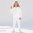 thumbnail image 2 of KAUOD Girls Soft Hoodi𝐞s Set 2 Piece Plain Pullover Hooded Sweatshirts Joggers Pants Outfits Kids Fall Sweatsuitss Clothes, 2 of 6