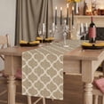 thumbnail image 2 of Table Runners 90 Inches Long Dress Scarves, Khaki Moroccan Farmhouse Coffee/Dining/Kitchen Table Runner for Living Room, Boho Retro Country Abstract Geometric Grid 13x90 Inch, 2 of 9