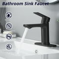 thumbnail image 3 of BELZ Grifo de Baño Moderno de una Sola Manija con un Agujero, Grifo de Lavabo de Tocador con Desague Emergente y Placa de Cubierta para 1 O 3 Agujeros, Negro, 3 of 7