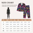 2 Piece Womens Pajama Sets Colourful Wine Glass Print Soft Sleepwear