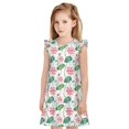 thumbnail image 1 of Balery Lotus Flower Camisón de princesa para niñas, pijama de algodón con mangas abullonadas, suave y bonito.-Large, 1 of 6