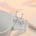 thumbnail image 4 of Pendientes colgantes chapados en plata y plata martillada Cuarzo rosa, para mujer, 2 pares, 4 of 5