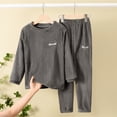 thumbnail image 5 of Hessimy Unisex Infant Toddler Spring Summer Soft Fabric 2Pcs Soft Long Sleeve Comfortable Sleepwear Pajamas, Unisex Comfort Pjs(Grey,9-10 Years), 5 of 7