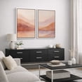 thumbnail image 3 of Framed Canvas Print Abstract Landscape Wall Art Set of 2 Pink Modern Decorative for Living Room Bedroom - 16"x24"x2 WHITE, 3 of 8
